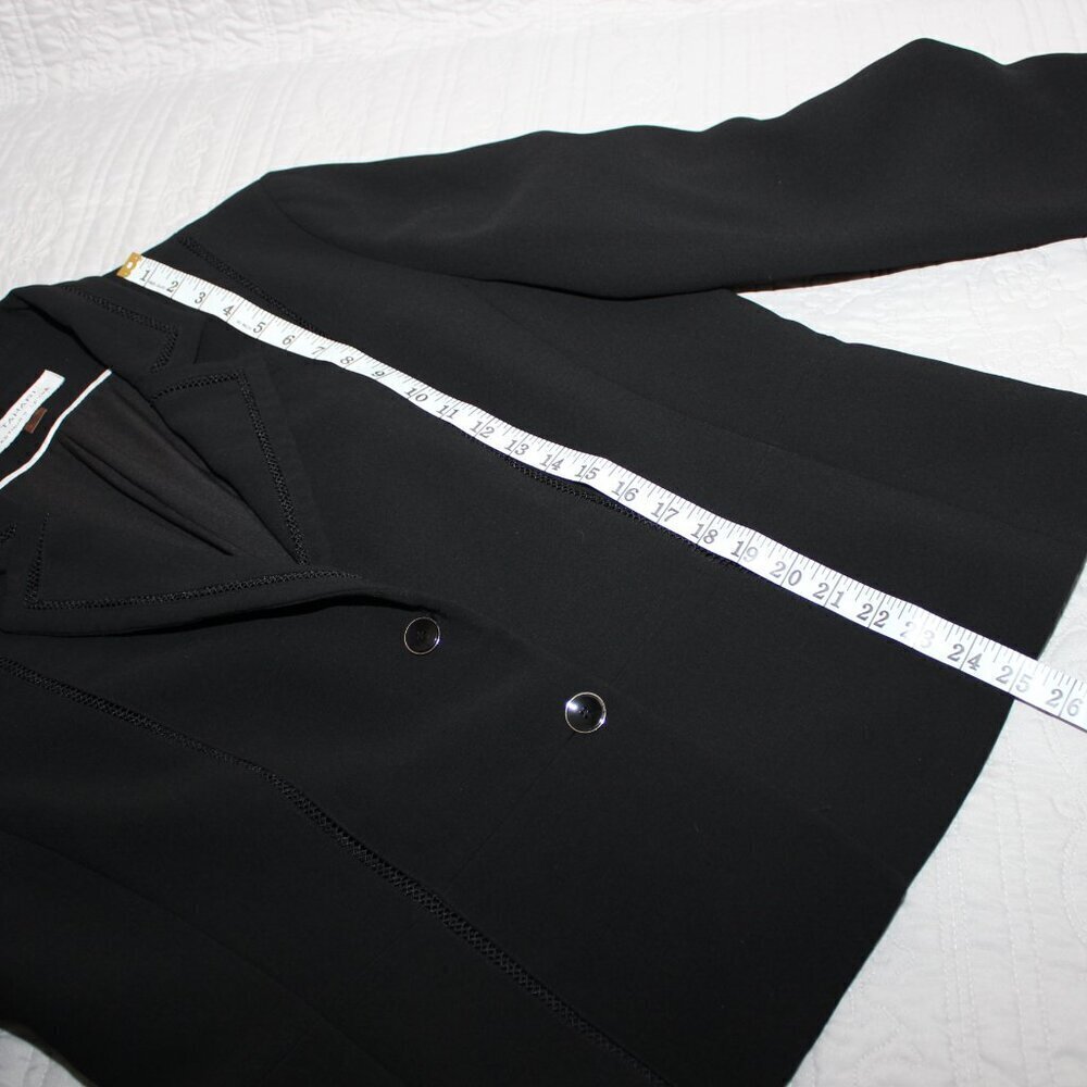 Tahari Womens Black Suit Blazer Jacket with Inset Detail Size 18 - Picture 9 of 10